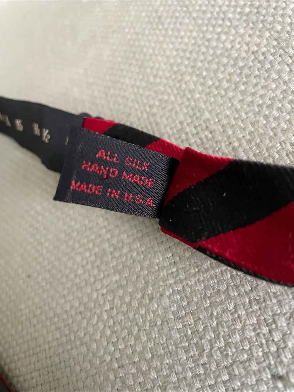 R. Hanauer Diagonal Stripe Red & Black Silk Bow Tie